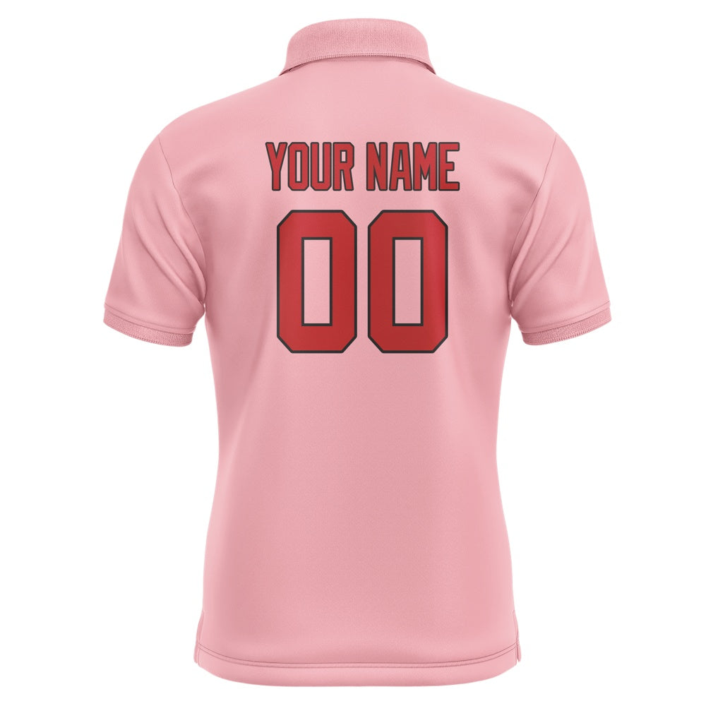 Custom Light Pink Red Short-Sleeve Polo Shirt