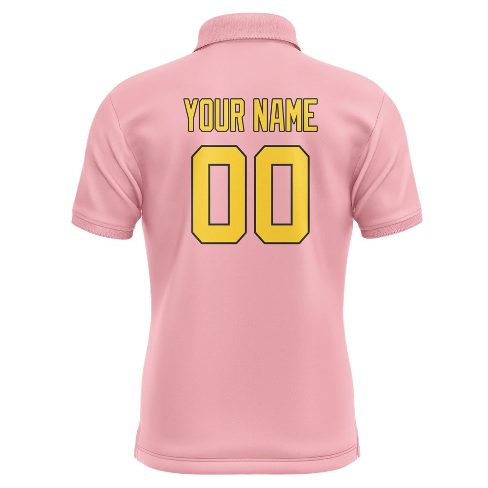 Custom Light Pink Gold Short-Sleeve Polo Shirt