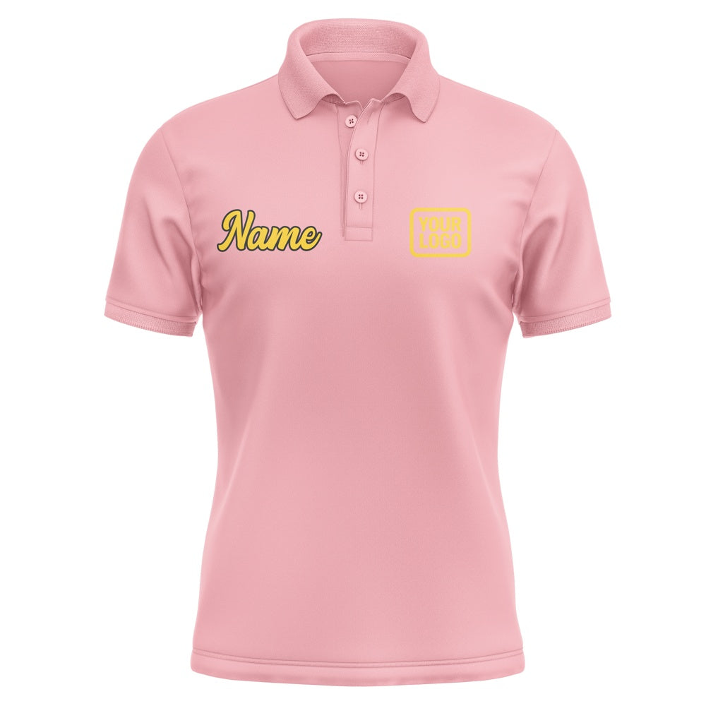 Custom Light Pink Gold Short-Sleeve Polo Shirt