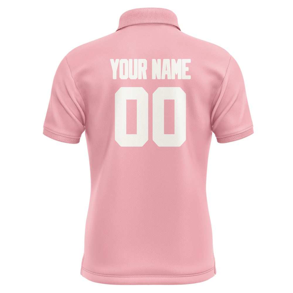 Custom Light Pink White Short-Sleeve Polo Shirt