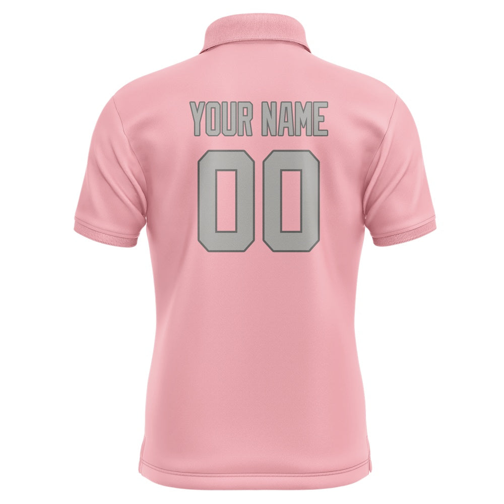 Custom Light Pink Gray Short-Sleeve Polo Shirt