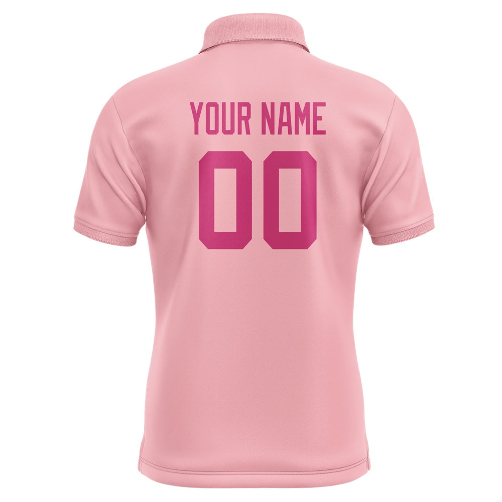 Custom Light Pink Pink Short-Sleeve Polo Shirt