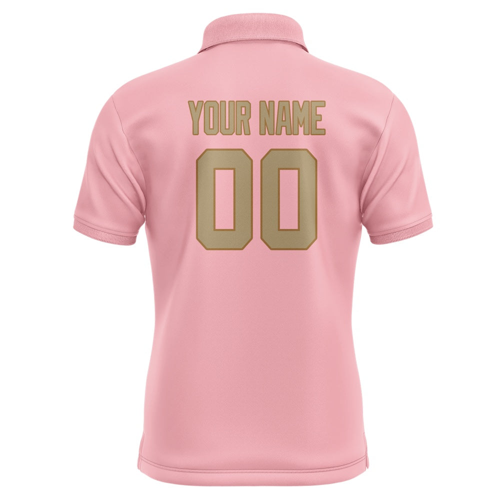 Custom Light Pink Light Khaki Short-Sleeve Polo Shirt