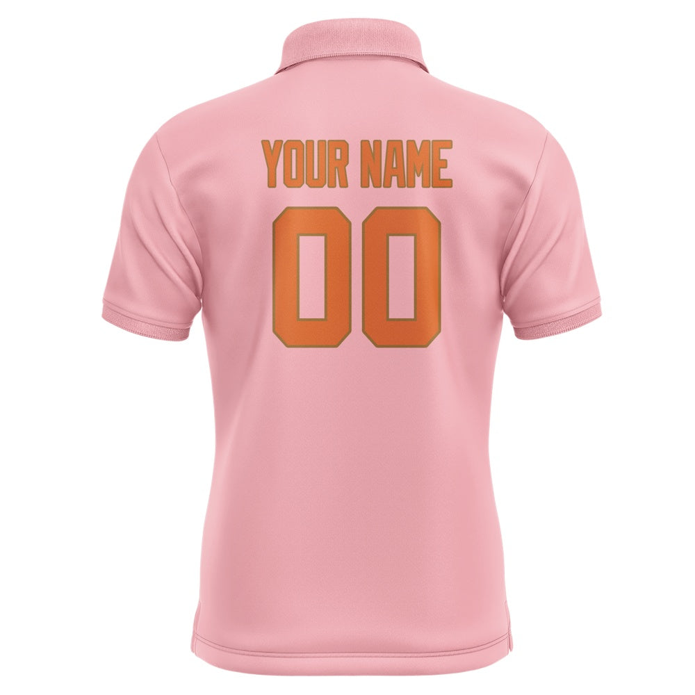 Custom Light Pink Orange Short-Sleeve Polo Shirt