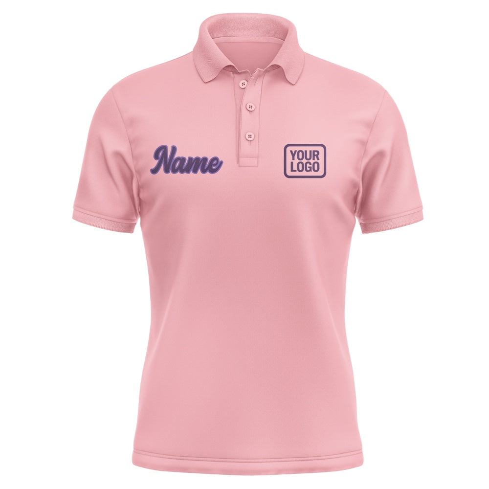 Custom Light Pink Purple Short-Sleeve Polo Shirt