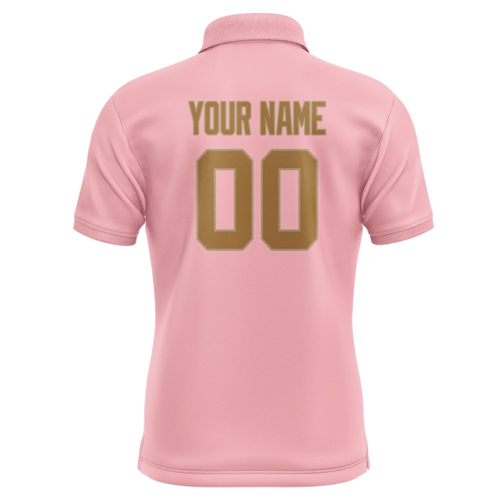 Custom Light Pink Khaki Short-Sleeve Polo Shirt