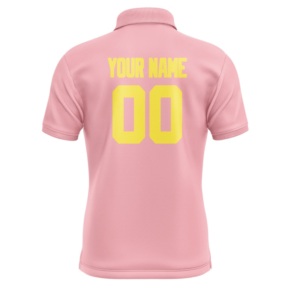 Custom Light Pink Light Yellow Short-Sleeve Polo Shirt