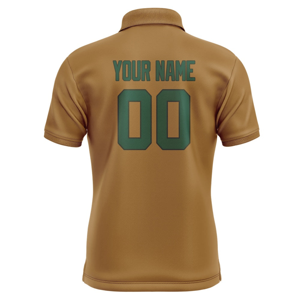 Custom Khaki Green Short-Sleeve Polo Shirt