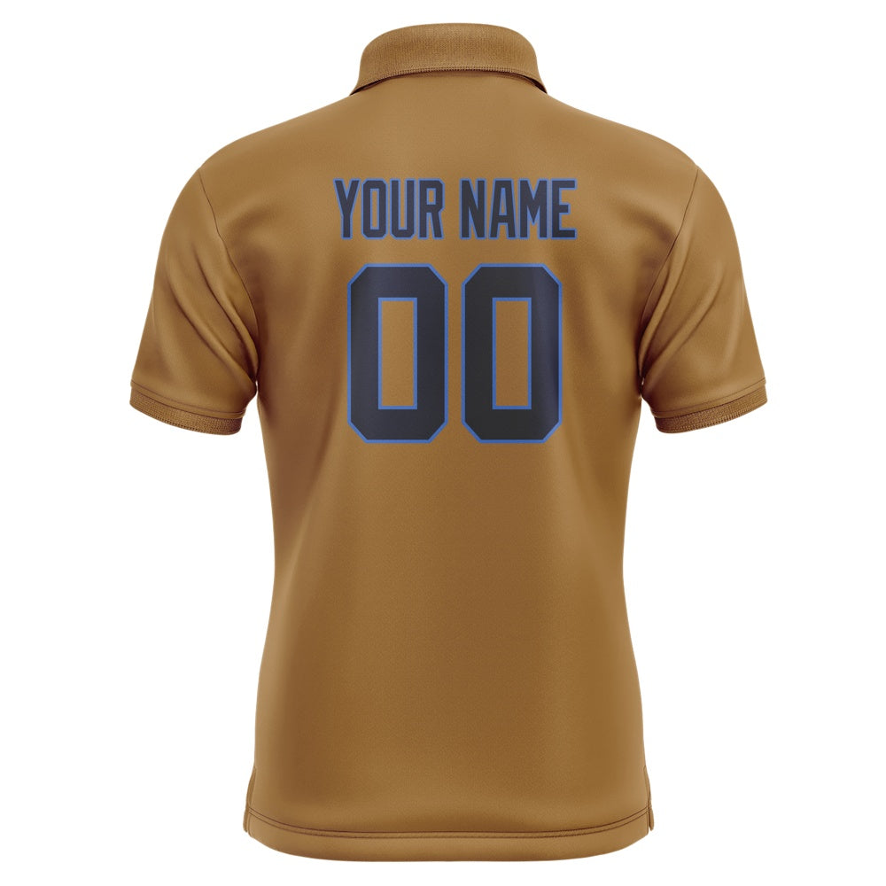 Custom Khaki Navy Short-Sleeve Polo Shirt