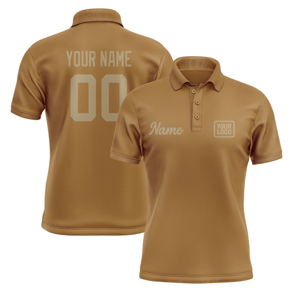 Custom Khaki Light Khaki Short-Sleeve Polo Shirt