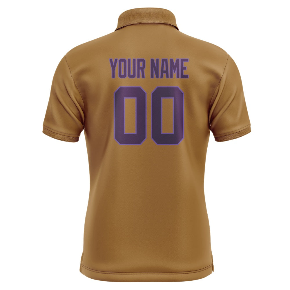 Custom Khaki Purple Short-Sleeve Polo Shirt