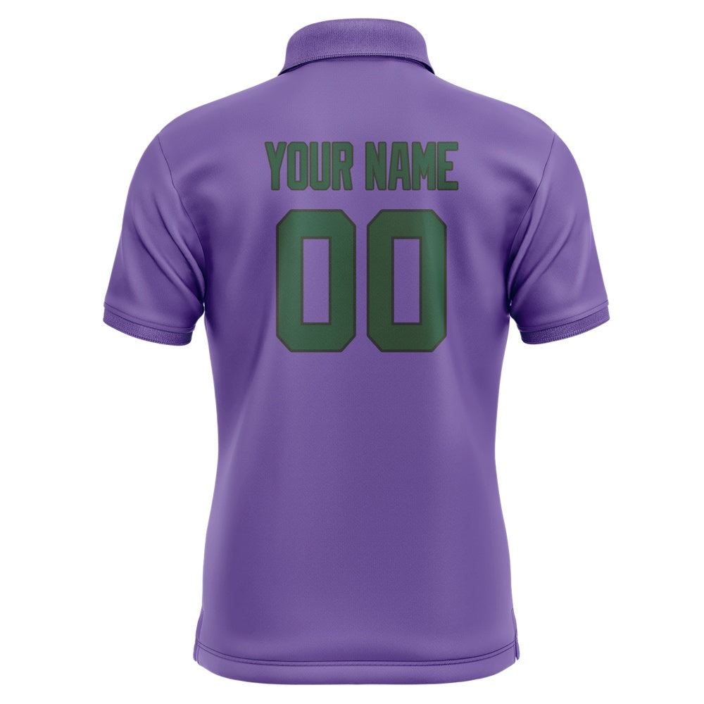 Custom Light Purple Green Short-Sleeve Polo Shirt