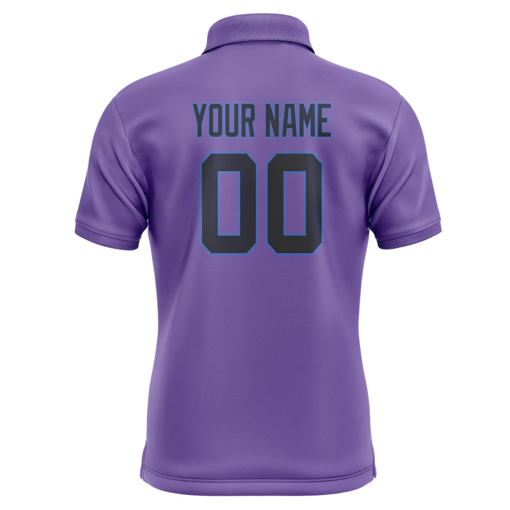 Custom Light Purple Navy Short-Sleeve Polo Shirt