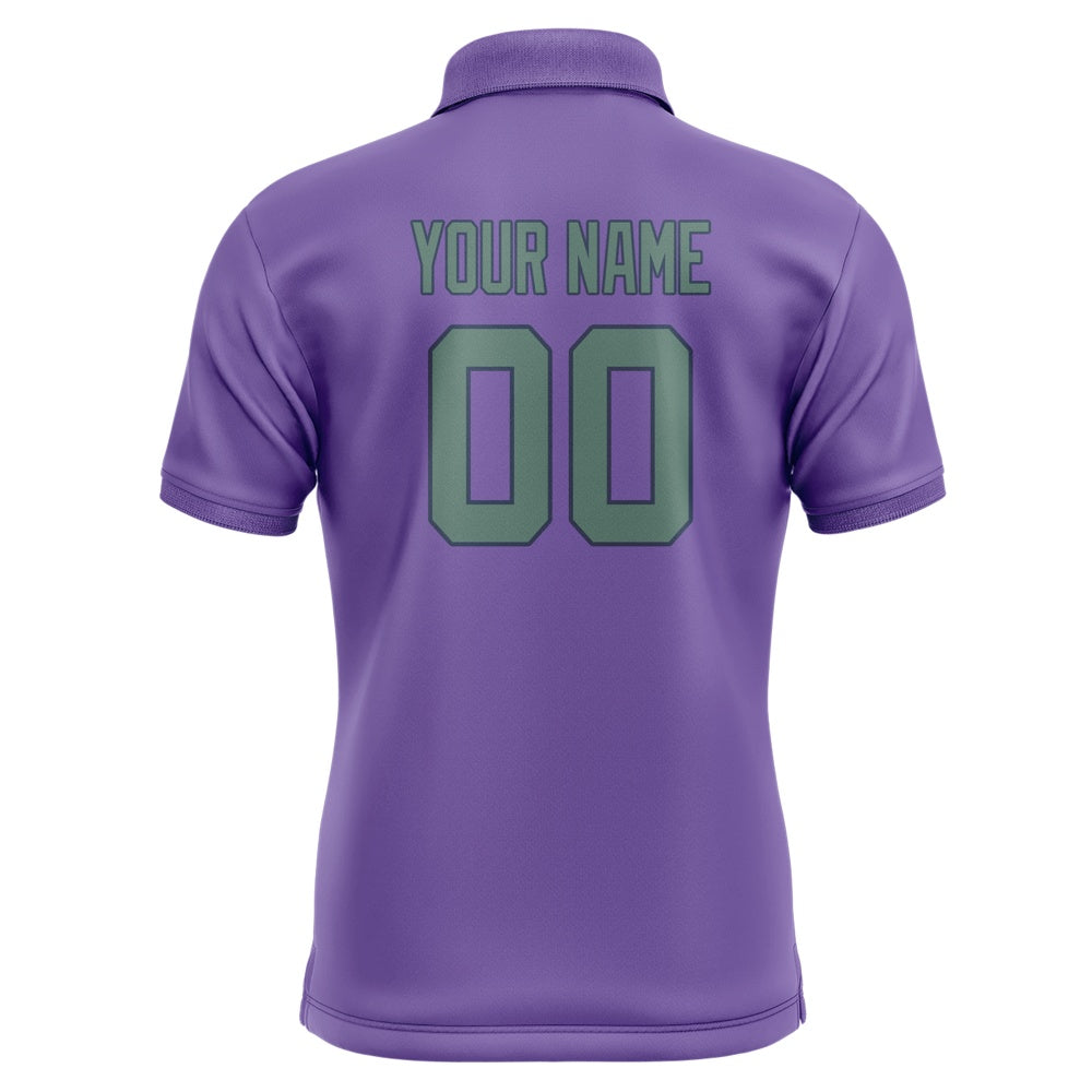 Custom Light Purple Blue Green Short-Sleeve Polo Shirt