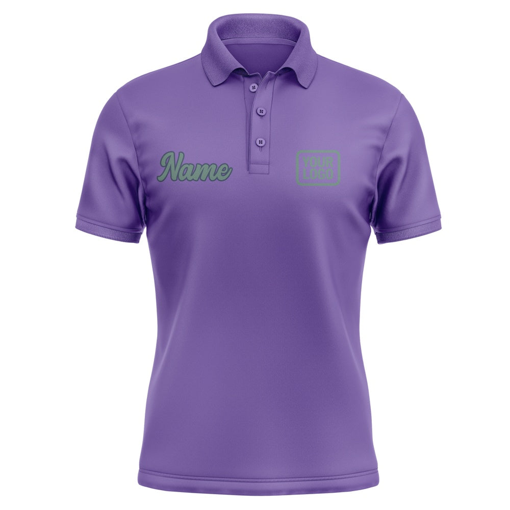Custom Light Purple Blue Green Short-Sleeve Polo Shirt