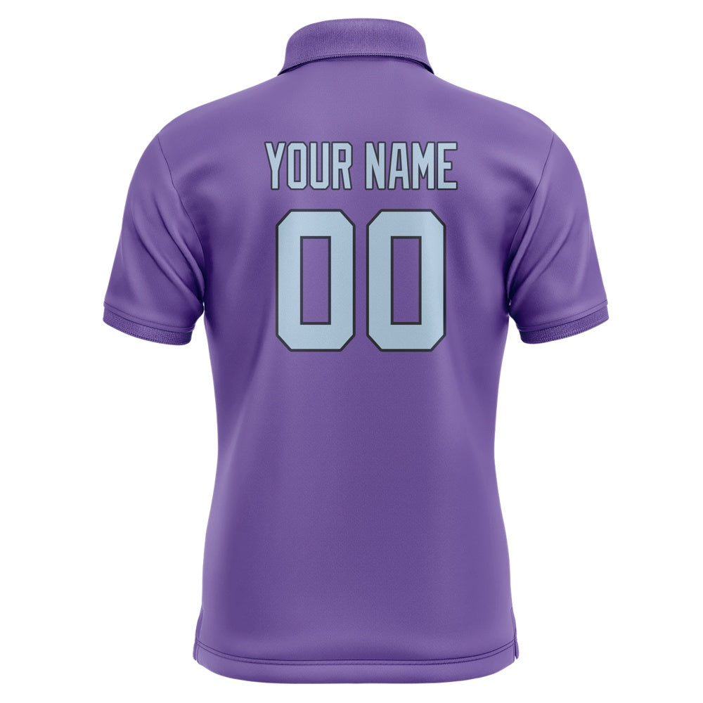 Custom Light Purple Light Blue Short-Sleeve Polo Shirt