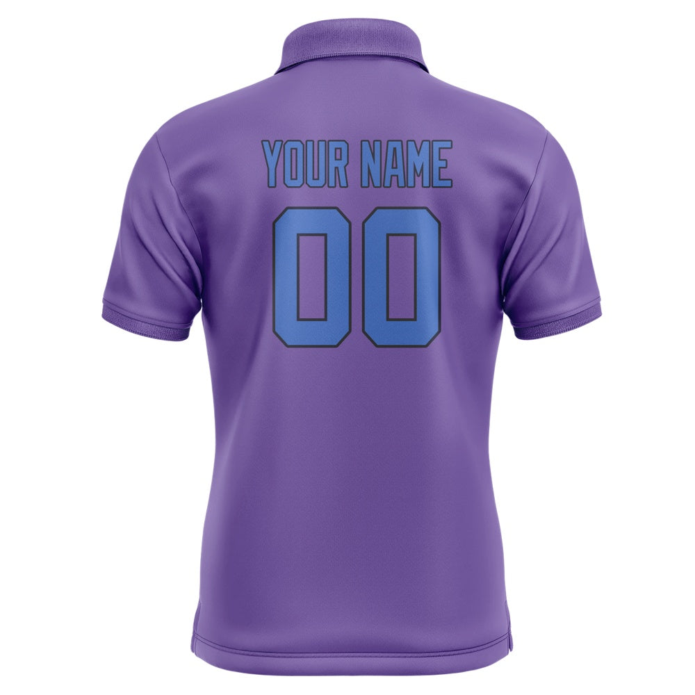 Custom Light Purple Sky Blue Short-Sleeve Polo Shirt