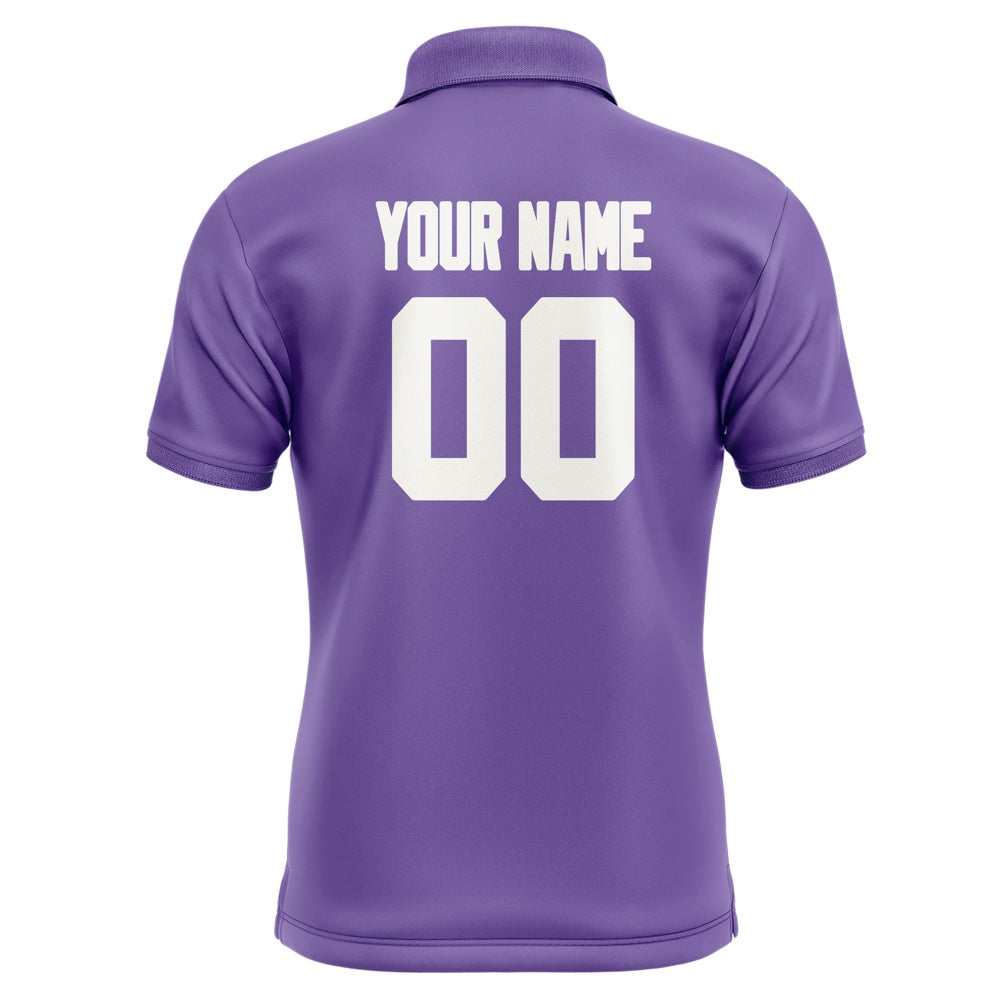 Custom Light Purple White Short-Sleeve Polo Shirt
