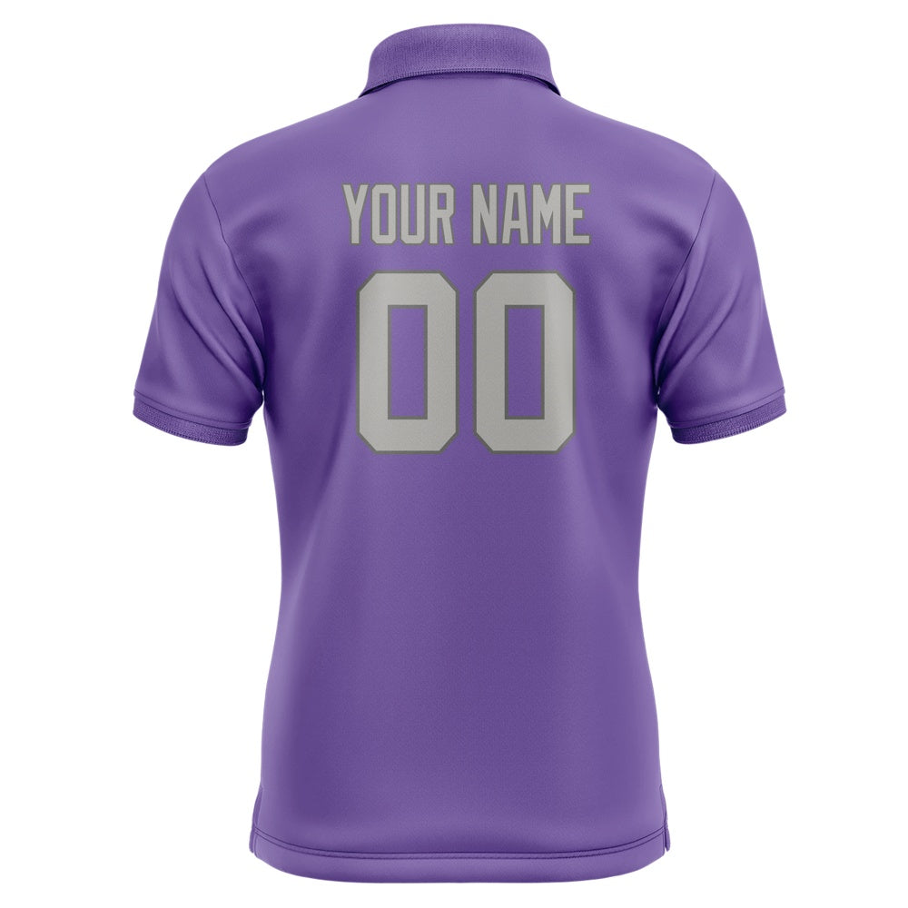 Custom Light Purple Gray Short-Sleeve Polo Shirt