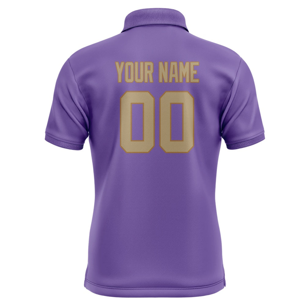 Custom Light Purple Light Khaki Short-Sleeve Polo Shirt