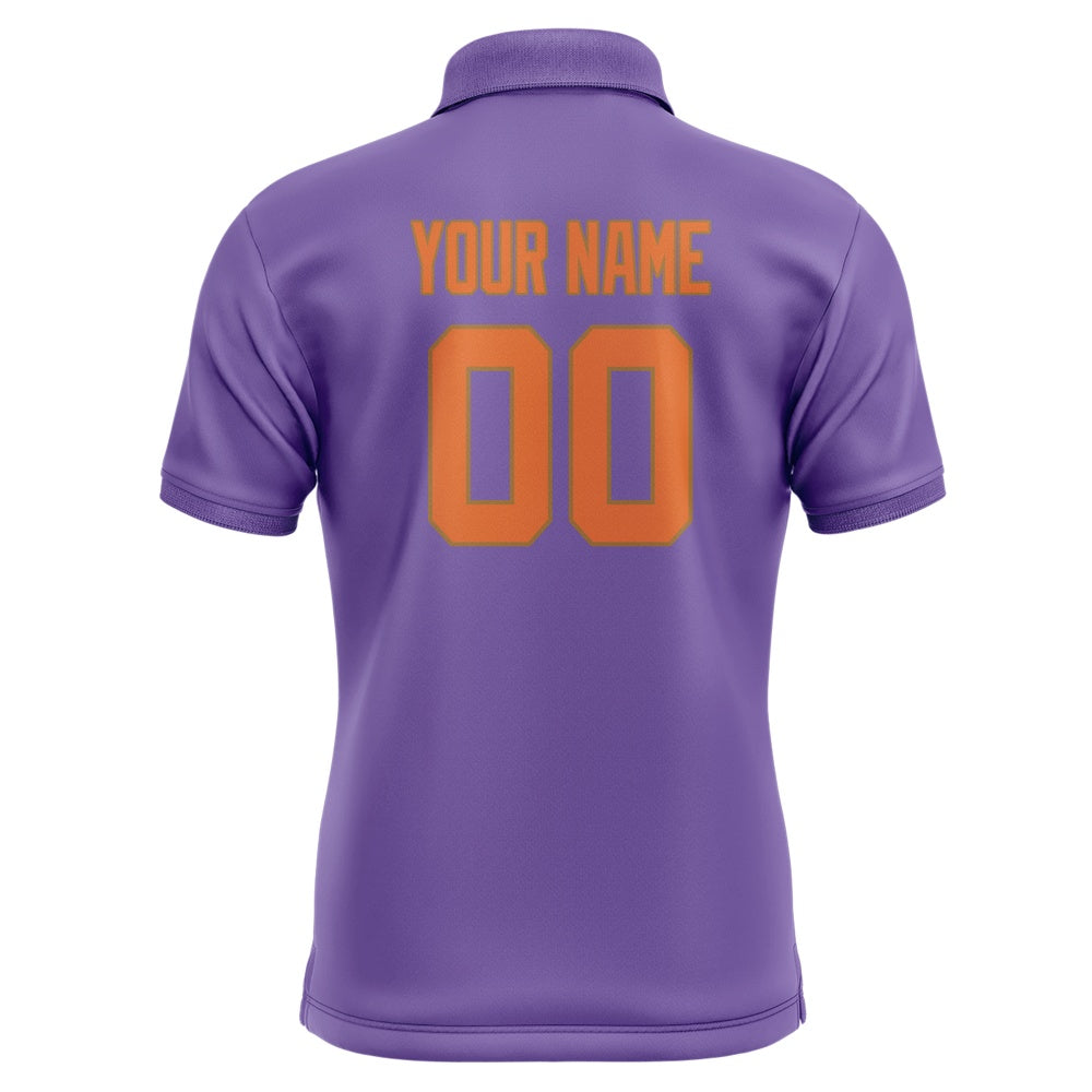 Custom Light Purple Orange Short-Sleeve Polo Shirt
