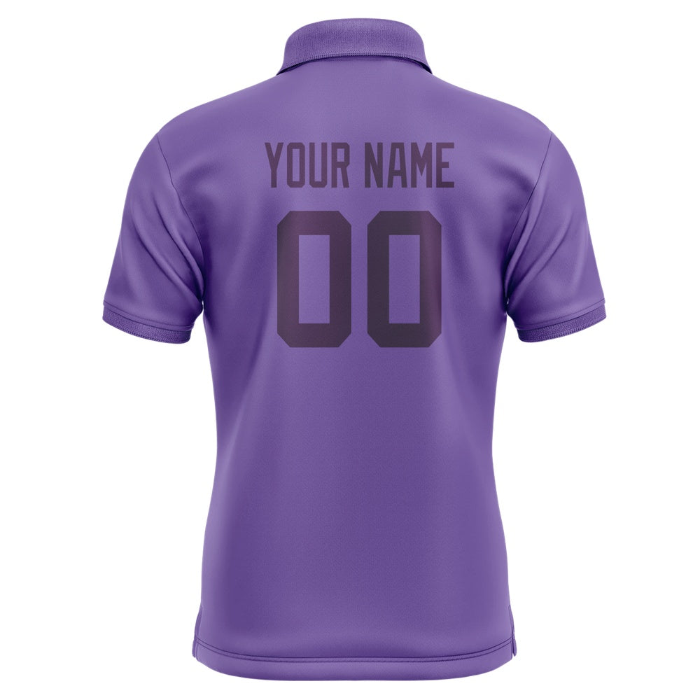 Custom Light Purple Purple Short-Sleeve Polo Shirt