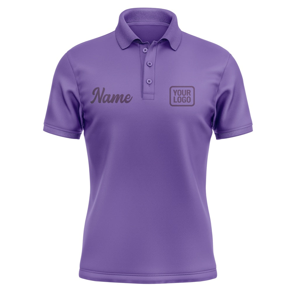 Custom Light Purple Purple Short-Sleeve Polo Shirt