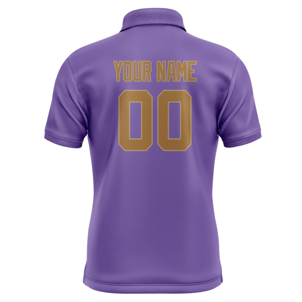 Custom Light Purple Khaki Short-Sleeve Polo Shirt
