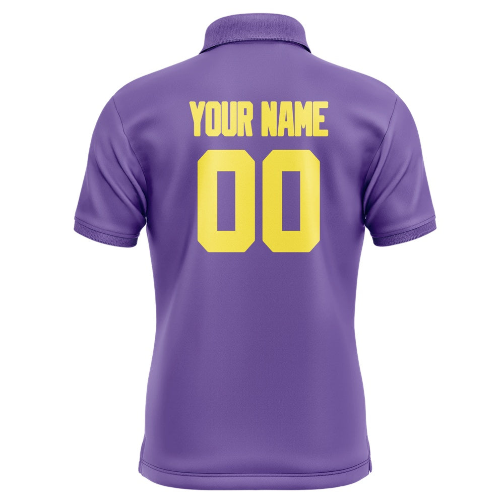 Custom Light Purple Light Yellow Short-Sleeve Polo Shirt