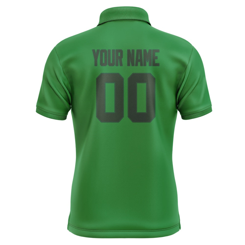 Custom Emerald Green Dark Green Short-Sleeve Polo Shirt