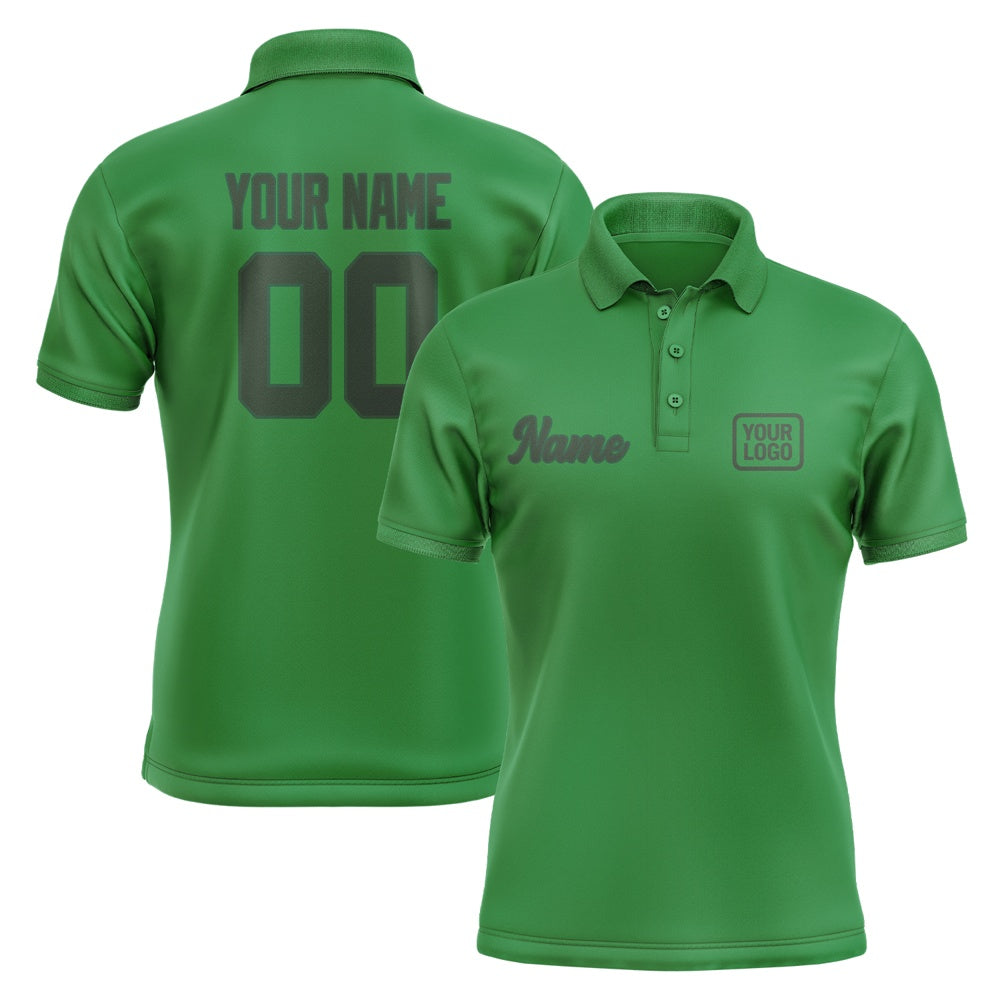 Custom Emerald Green Dark Green Short-Sleeve Polo Shirt