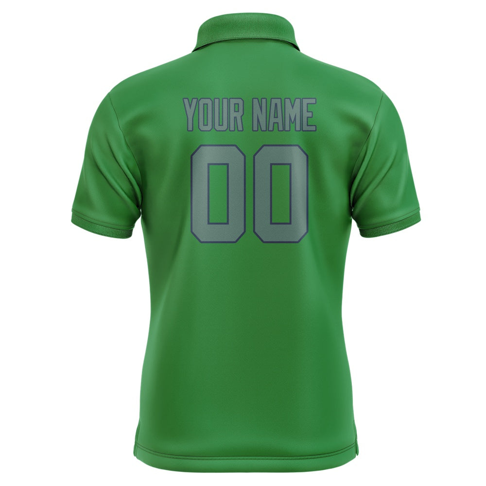 Custom Emerald Green Blue Green Short-Sleeve Polo Shirt