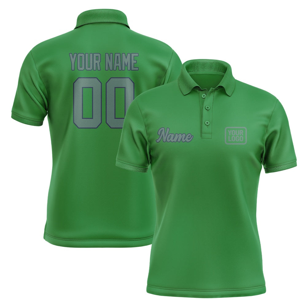 Custom Emerald Green Blue Green Short-Sleeve Polo Shirt