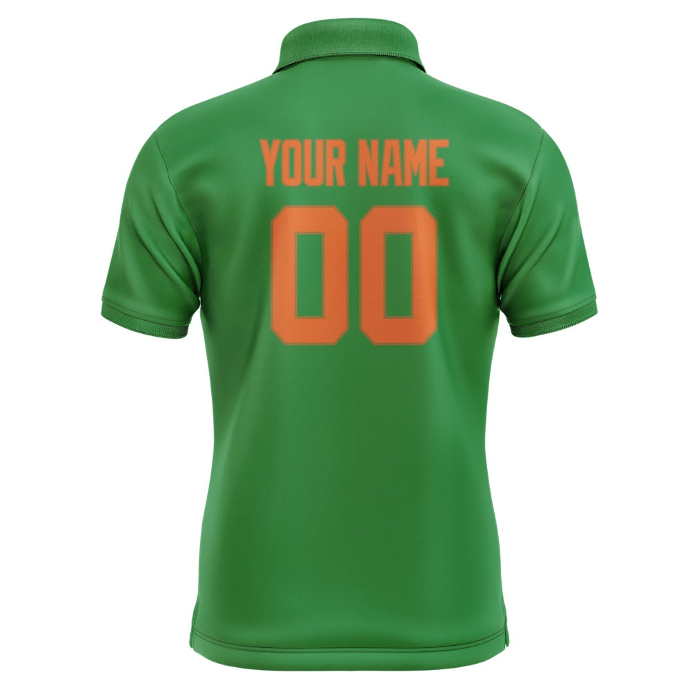 Custom Emerald Green Orange Short-Sleeve Polo Shirt