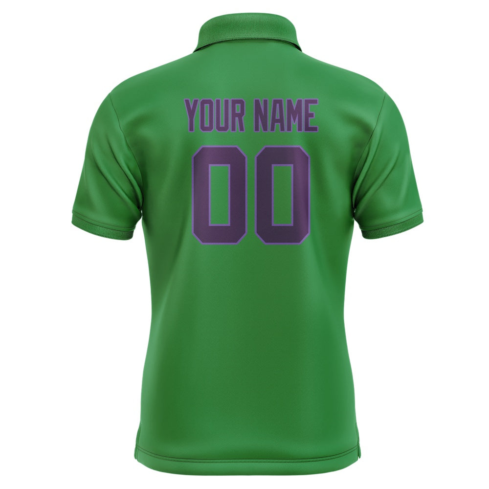 Custom Emerald Green Purple Short-Sleeve Polo Shirt