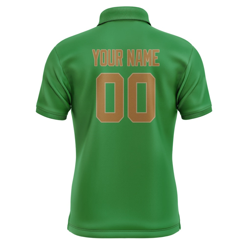 Custom Emerald Green Khaki Short-Sleeve Polo Shirt