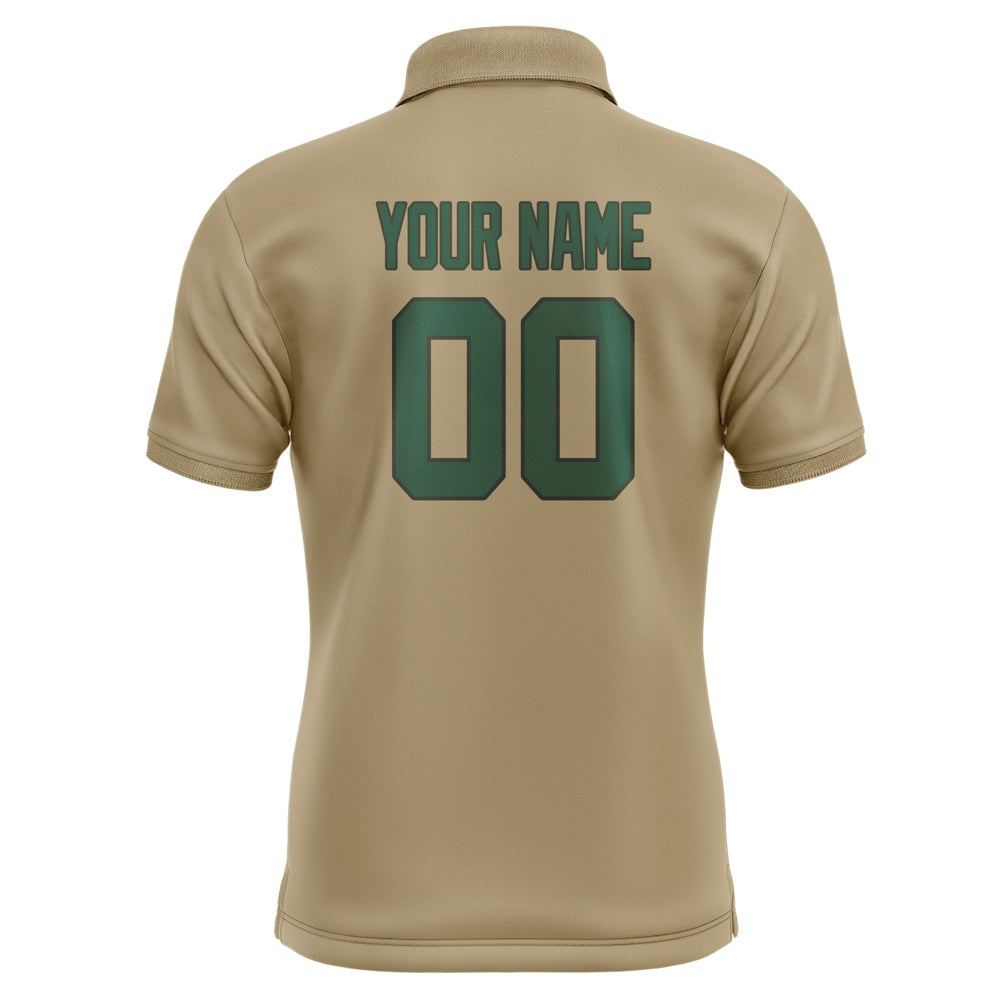 Custom Light Khaki Green Short-Sleeve Polo Shirt