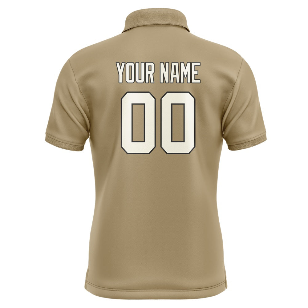 Custom Light Khaki Cream Short-Sleeve Polo Shirt