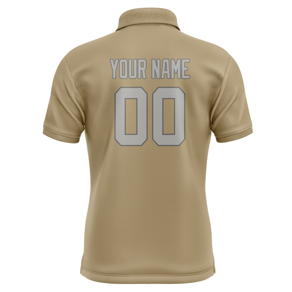 Custom Light Khaki Gray Short-Sleeve Polo Shirt