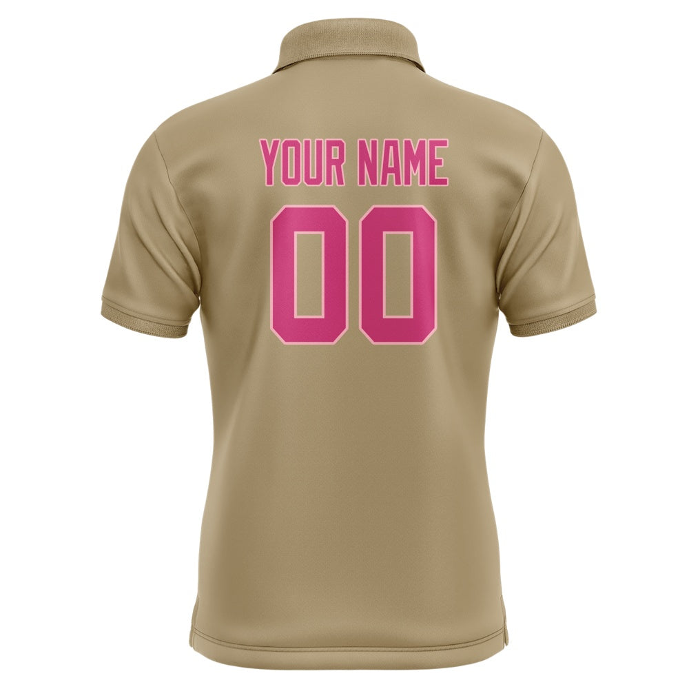 Custom Light Khaki Pink Short-Sleeve Polo Shirt