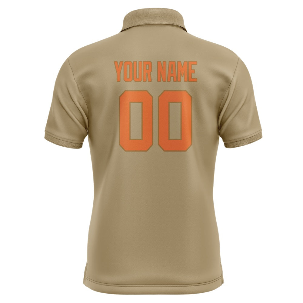Custom Light Khaki Orange Short-Sleeve Polo Shirt