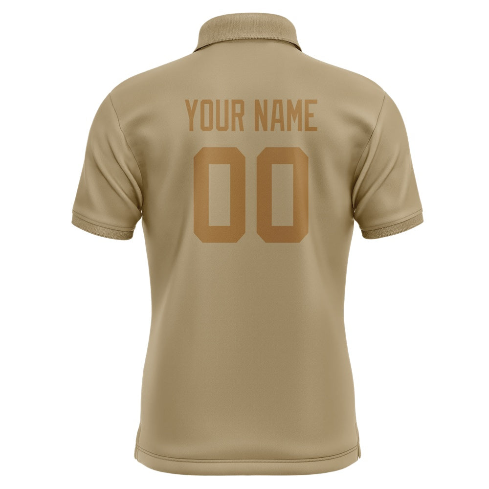 Custom Light Khaki Khaki Short-Sleeve Polo Shirt