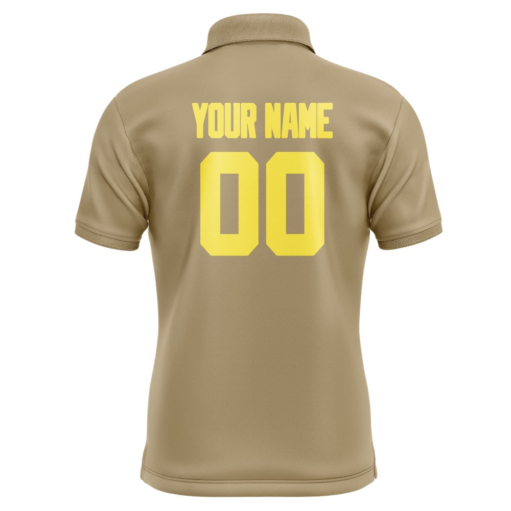 Custom Light Khaki Light Yellow Short-Sleeve Polo Shirt