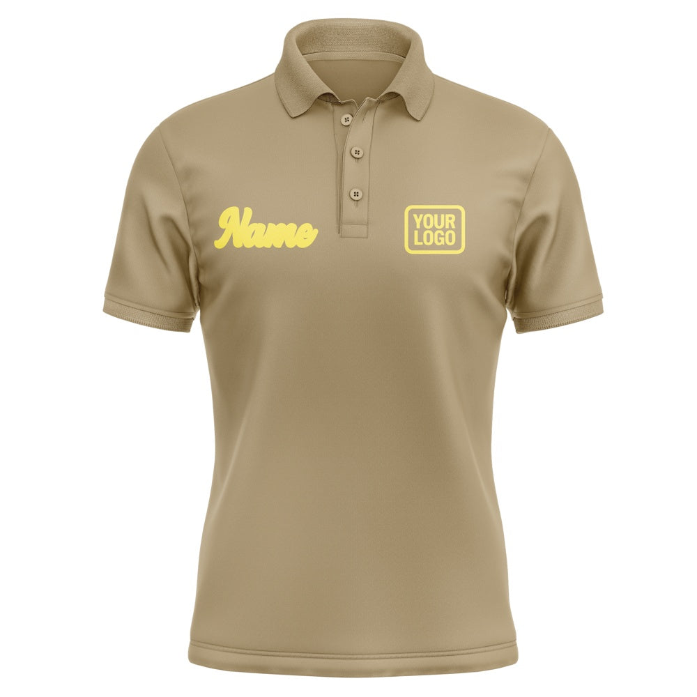 Custom Light Khaki Light Yellow Short-Sleeve Polo Shirt