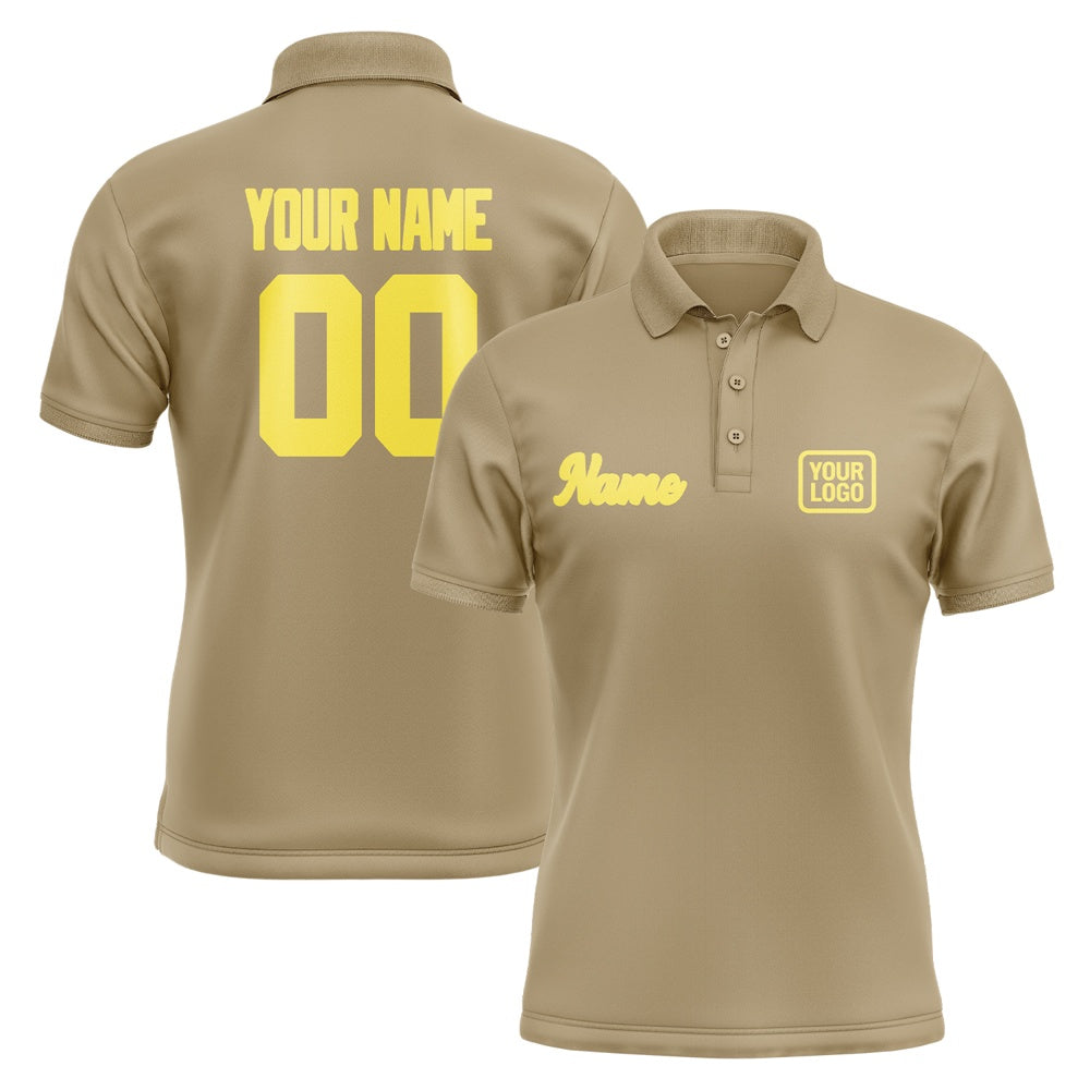 Custom Light Khaki Light Yellow Short-Sleeve Polo Shirt