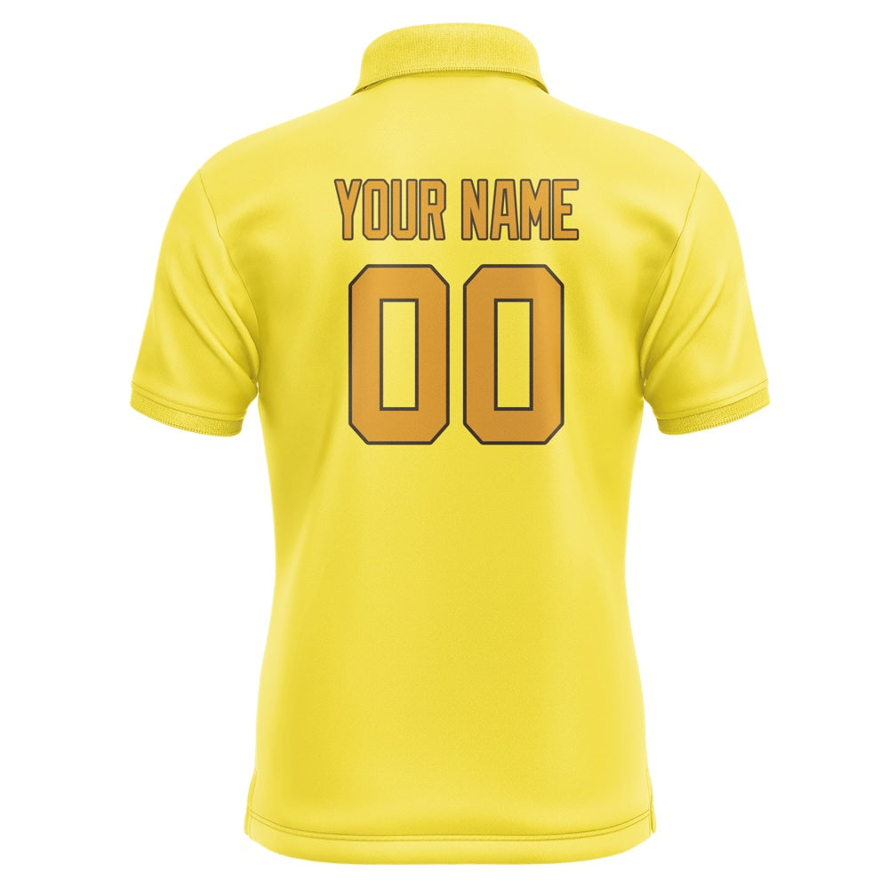 Custom Light Yellow Yellow Short-Sleeve Polo Shirt