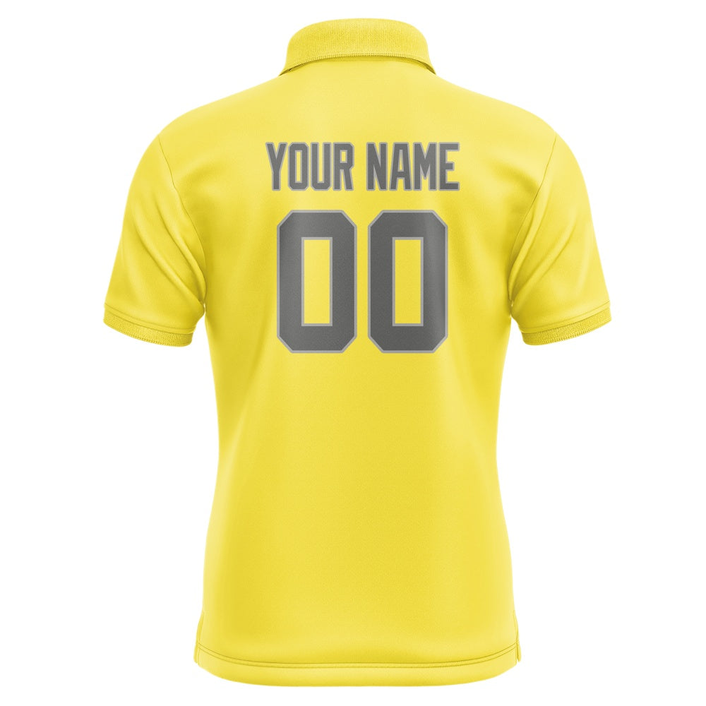 Custom Light Yellow Dark Grey Short-Sleeve Polo Shirt