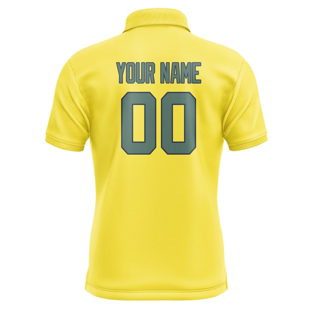 Custom Light Yellow Blue Green Short-Sleeve Polo Shirt
