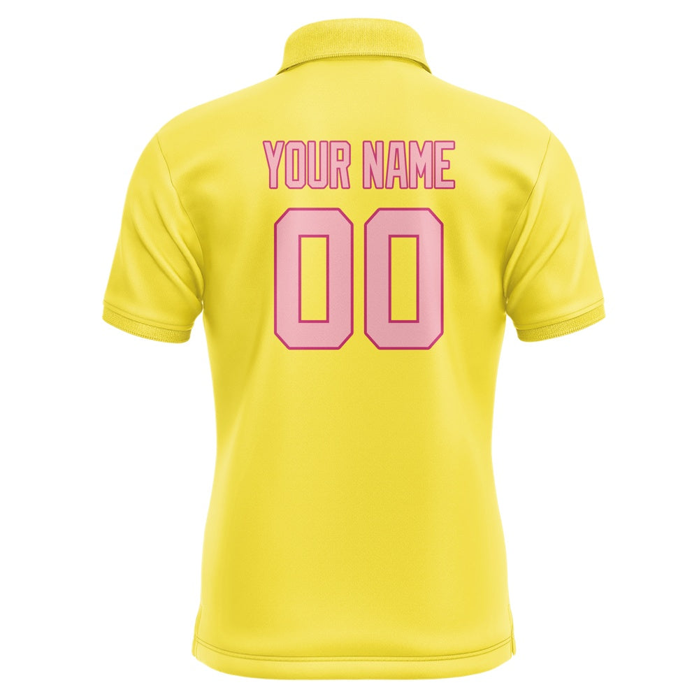 Custom Light Yellow Light Pink Short-Sleeve Polo Shirt