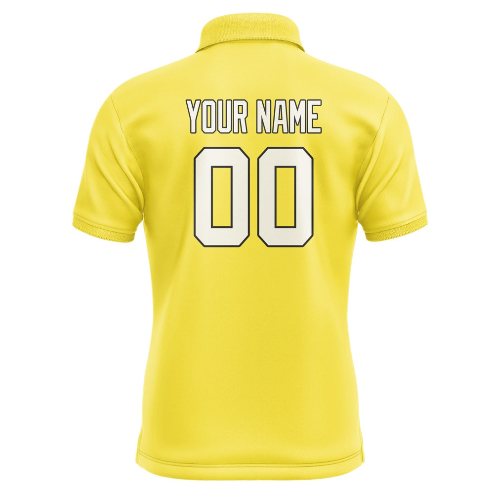 Custom Light Yellow Cream Short-Sleeve Polo Shirt